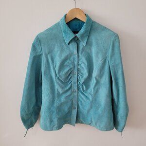 Danier Suede Button-Up Shirt/Light Jacket-Medium